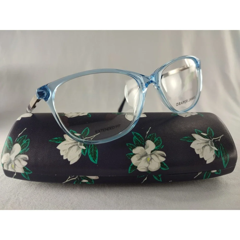 Draper James‎ DJ5027 416 Blue Crystal Cat Eye Eyeglass Frames 56-16-140 NWT